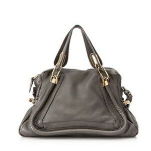 Chloe Paraty medium dark gray handbag purse GUC